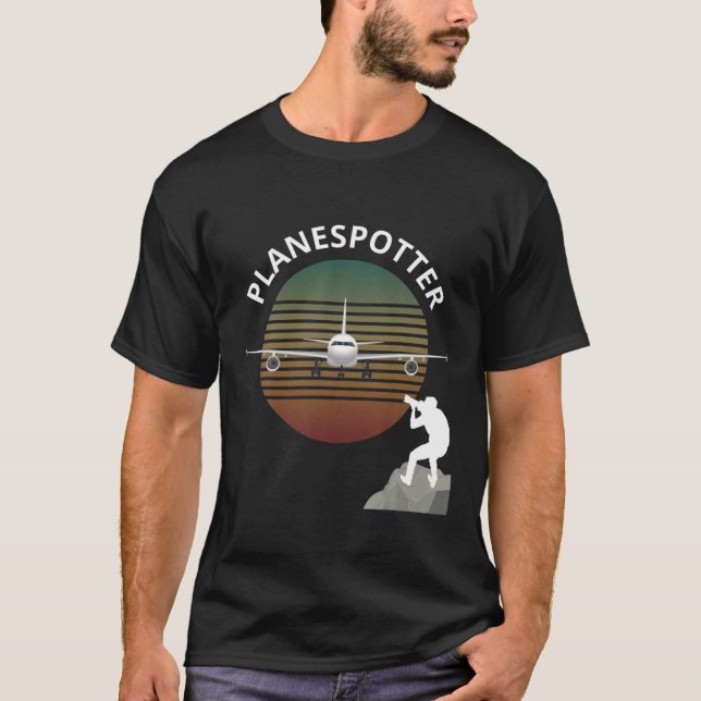 Planespotter Pilot Aircraft Wating Airline T Shirt (Framsida)