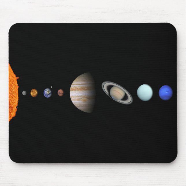 PLANET AV det SOL- SYSTEMET Mousepad Musmatta (Framsidan)
