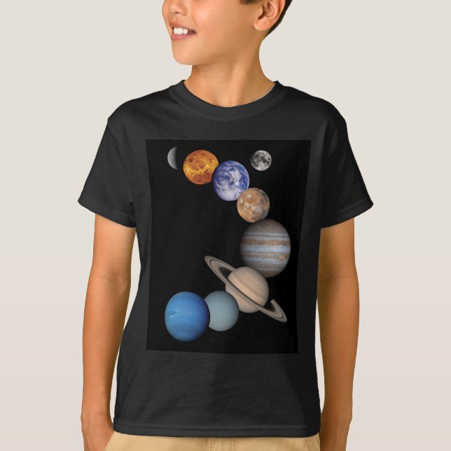 Planet av det sol- systemet t-shirt (Framsida)