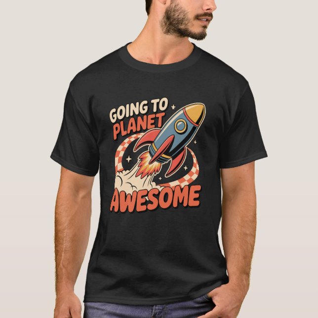 Planet Awesome Raket Utgår Rymd Galax Barn T Shirt (Framsida)