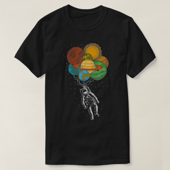 Planet Balloon Space Science Kids Gift Galay Astro T Shirt (Design framsida)