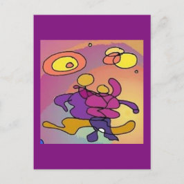 Planet Dancers Abstrakt Art-vykort Vykort