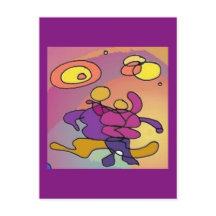 Planet Dancers Abstrakt Art-vykort