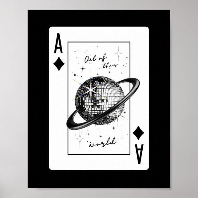 Planet Disco Poster, Trendy Disco Ball Wall Art Poster (Framsidan)