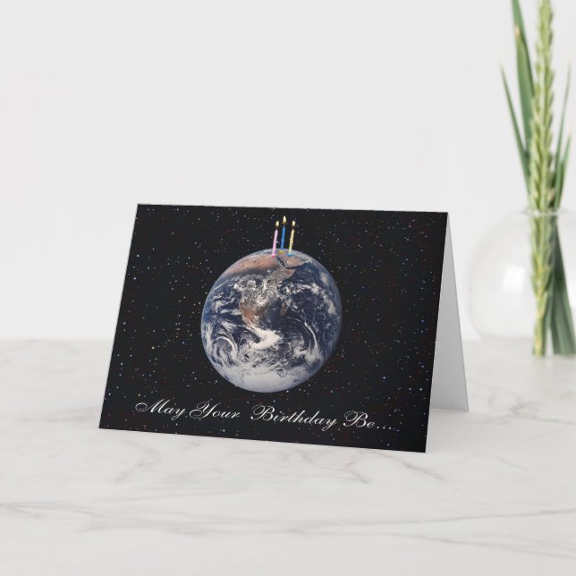 Planet Earth Birthday Card Kort (Framsida)