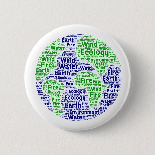 Planet Earth Ekologi Ordkonst Knapp (Framsida)