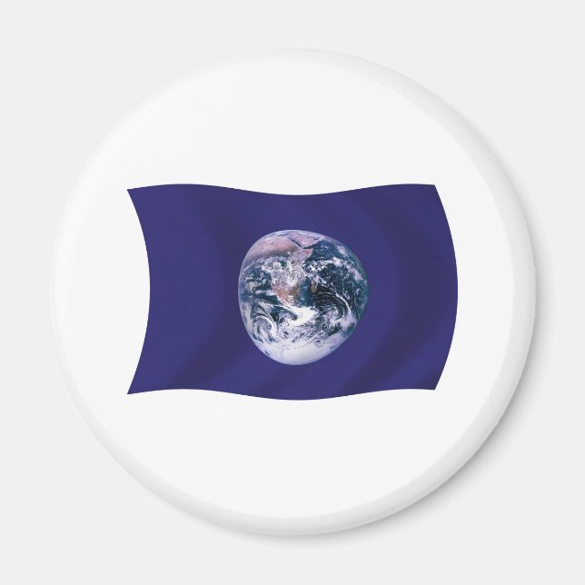 Planet Earth Flagga Magnet (Framsidan)