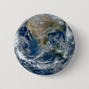 Planet Earth från Rymden med moln Knapp
