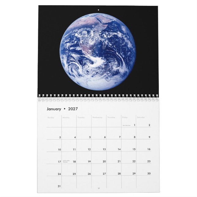 Planet Earth från Universe Kalender (Jan 2027)