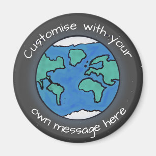 Planet Earth Globe Anpassningsbar Magnet