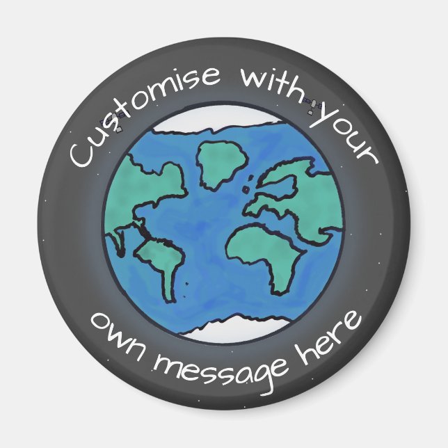 Planet Earth Globe Anpassningsbar Magnet (Framsidan)