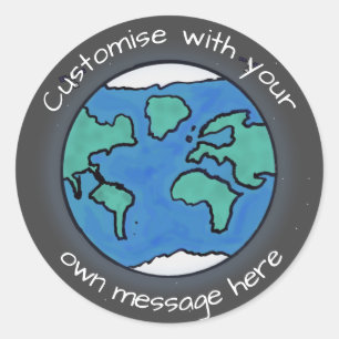 Planet Earth Globe Anpassningsbar Runt Klistermärke
