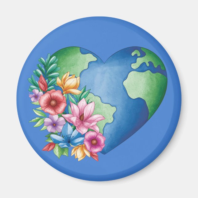 Planet Earth Heart Magnet (Framsidan)