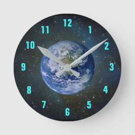 PLANET EARTH-klocka Rund Klocka