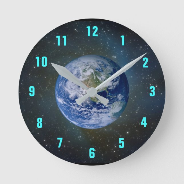 PLANET EARTH-klocka Rund Klocka (Framsida)