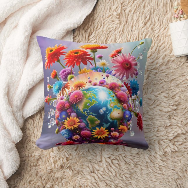 Planet Earth Kudde (Filt)