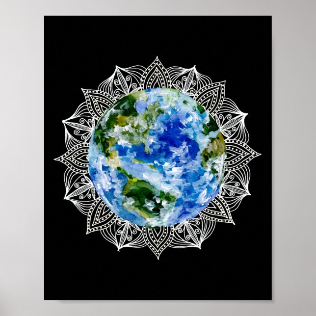 Planet Earth Mandala Poster (Framsidan)