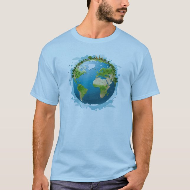 Planet Earth med Animals T Shirt (Framsida)
