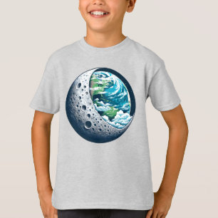 Planet Earth och dess Måne: Celestial Unisex T Shirt