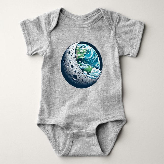 Planet Earth och dess Måne: Celestial  Unisex T Shirt (Framsida)
