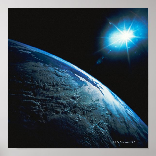 Planet Earth och Star från rymden Poster (Framsidan)