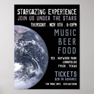 Planet Earth, Planetarium Event Advertising Poster