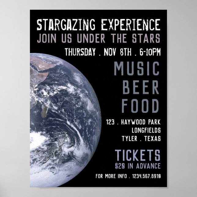 Planet Earth, Planetarium Event Advertising Poster (Framsidan)