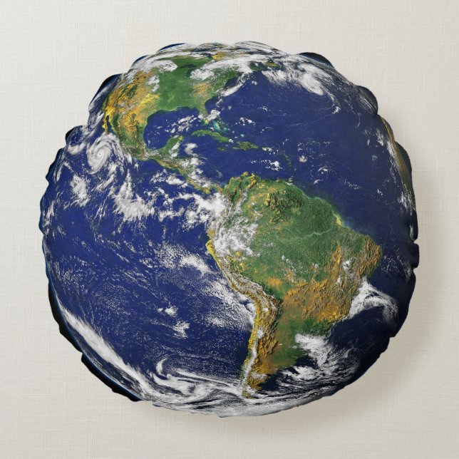 Planet Earth Round Pillows Rund Kudde (Framsidan)