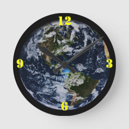 Planet Earth Rund Klocka