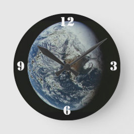 Planet Earth Rund Klocka