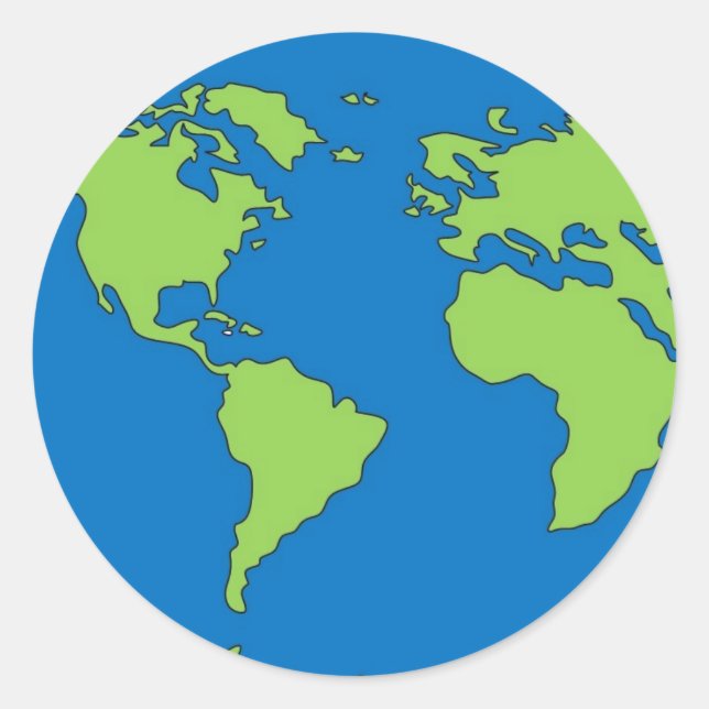 Planet Earth Runt Klistermärke (Framsida)