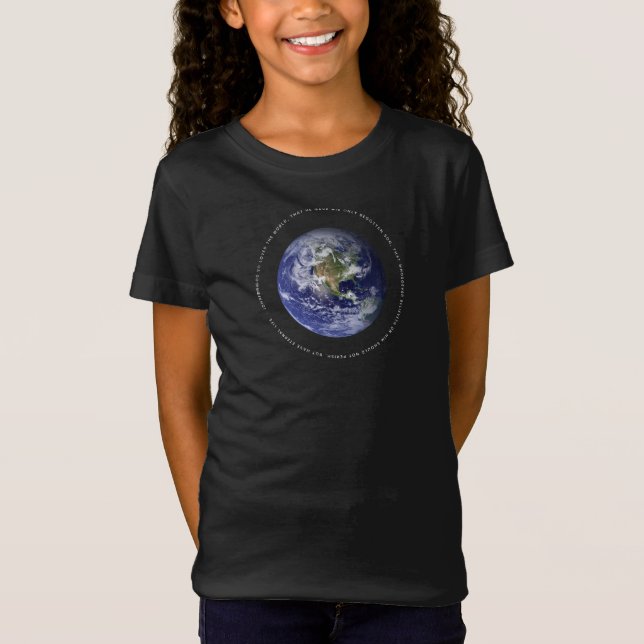 Planet Earth Space - Christian John 3:16 Religion T Shirt (Framsida)