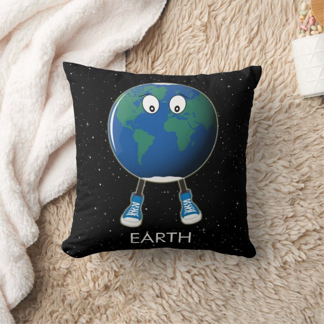 Planet Earth & Stars Kudde (Filt)