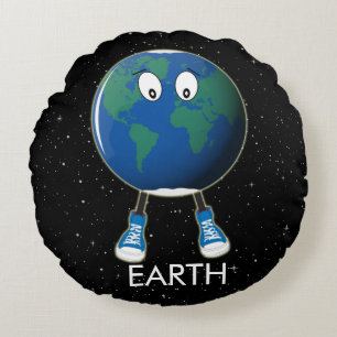 Planet Earth & Stars Rund Kudde