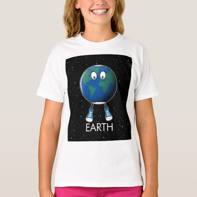 Planet Earth & Stars T Shirt (Framsida)