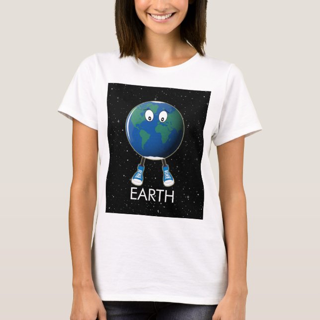 Planet Earth & Stars T Shirt (Framsida)