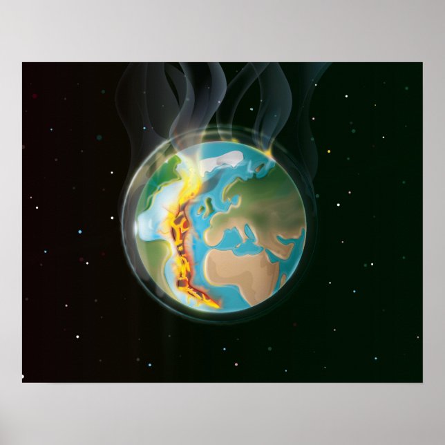 Planet Earth Tectonic Tallrikar Poster (Framsidan)