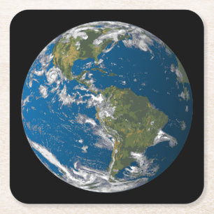 Planet EARTH Underlägg Papper Kvadrat