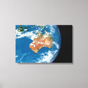 Planet Earth visar moln över Australien. Canvastryck