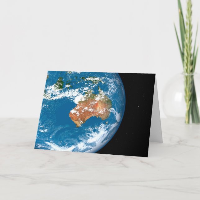 Planet Earth visar moln över Australien. Kort (Framsida)