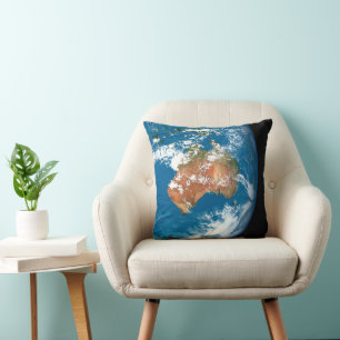 Planet Earth visar moln över Australien. Kudde