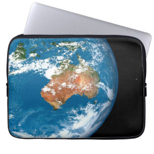 Planet Earth visar moln över Australien. Laptop Fodral