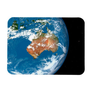 Planet Earth visar moln över Australien. Magnet