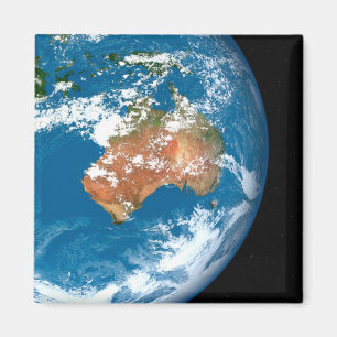 Planet Earth visar moln över Australien. Magnet