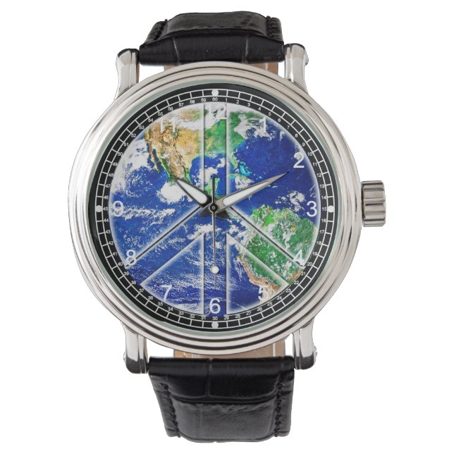 Planet Earth World Peace Watch Armbandsur (Framsida)