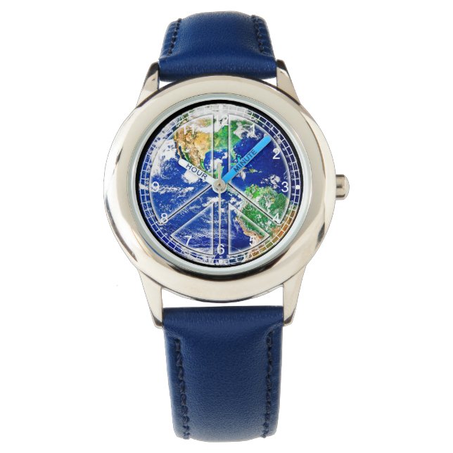 Planet Earth World Peace Watch Armbandsur (Framsida)