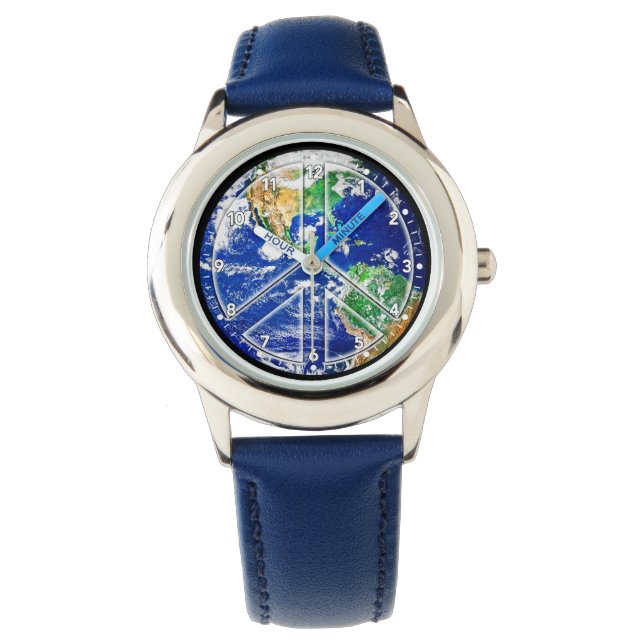 Planet Earth World Peace Watch Armbandsur (Framsida)