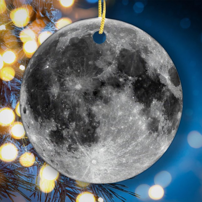 Planet Earth's Måne Julgran Julgransprydnad Keramik (Skapare uppladdad)