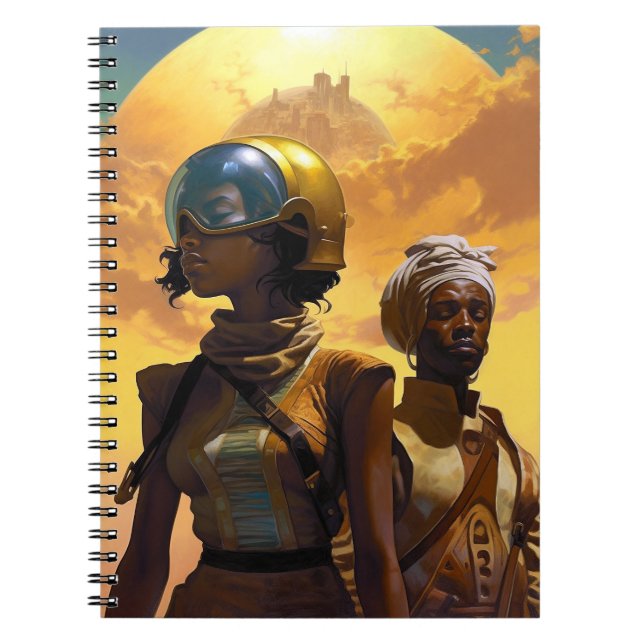 Planet Explorers Afrofuturistic Science fiction Anteckningsbok (Framsidan)