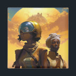 Planet Explorers Afrofuturistic Science fiction Magnet<br><div class="desc">Fantasy Art products by The Lunarium.</div>
